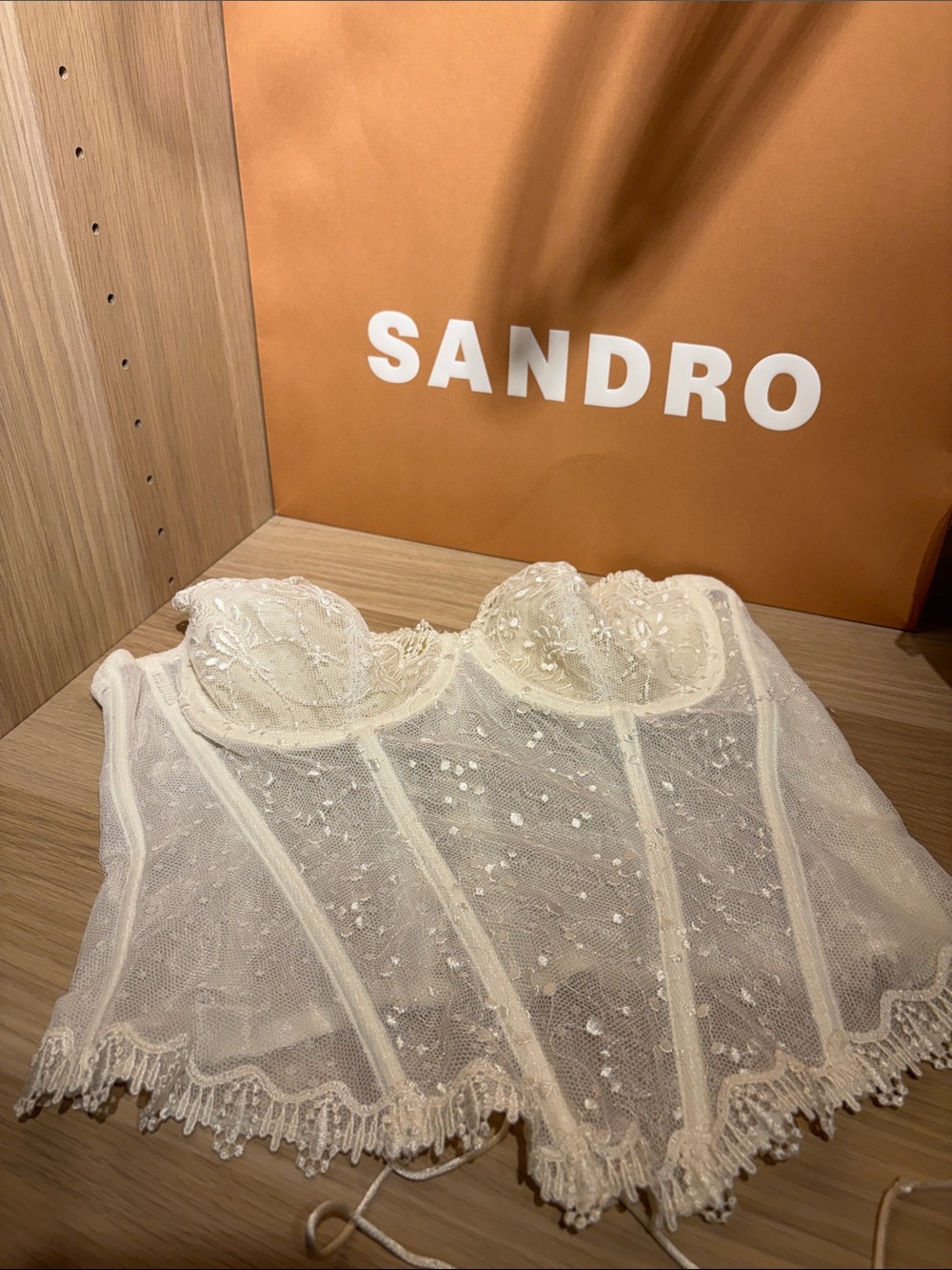 Vintage French Ivory Lace Corset